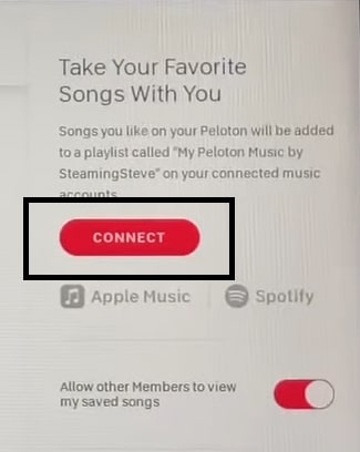 Spotify connect on Peloton