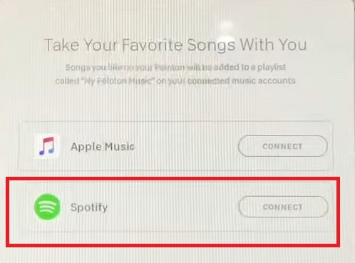 Connect Spotify on Peloton