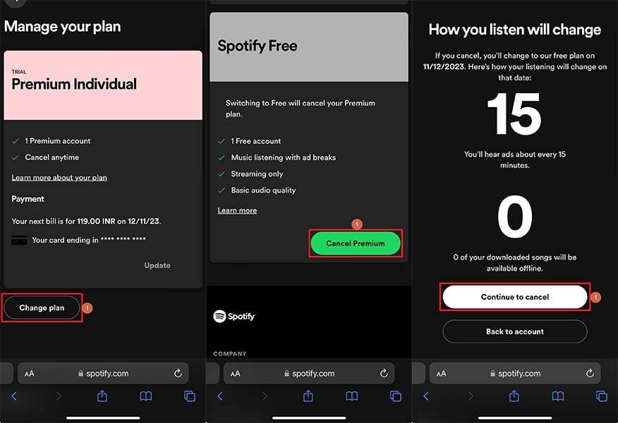Cancel Spotify Premium On iPhone