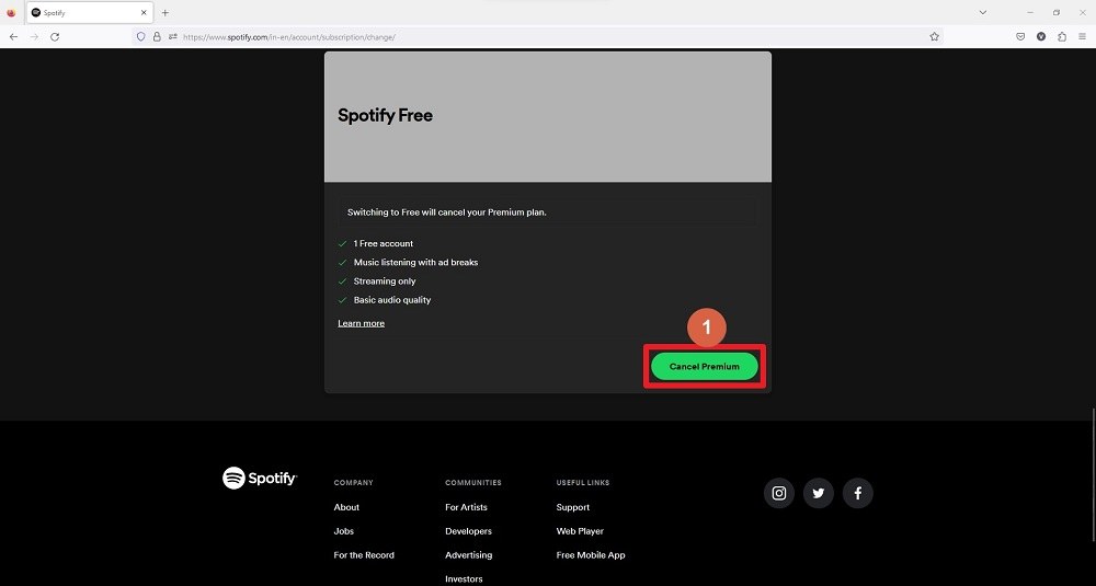 Cancel Spotify Premium Subscription on Desktop